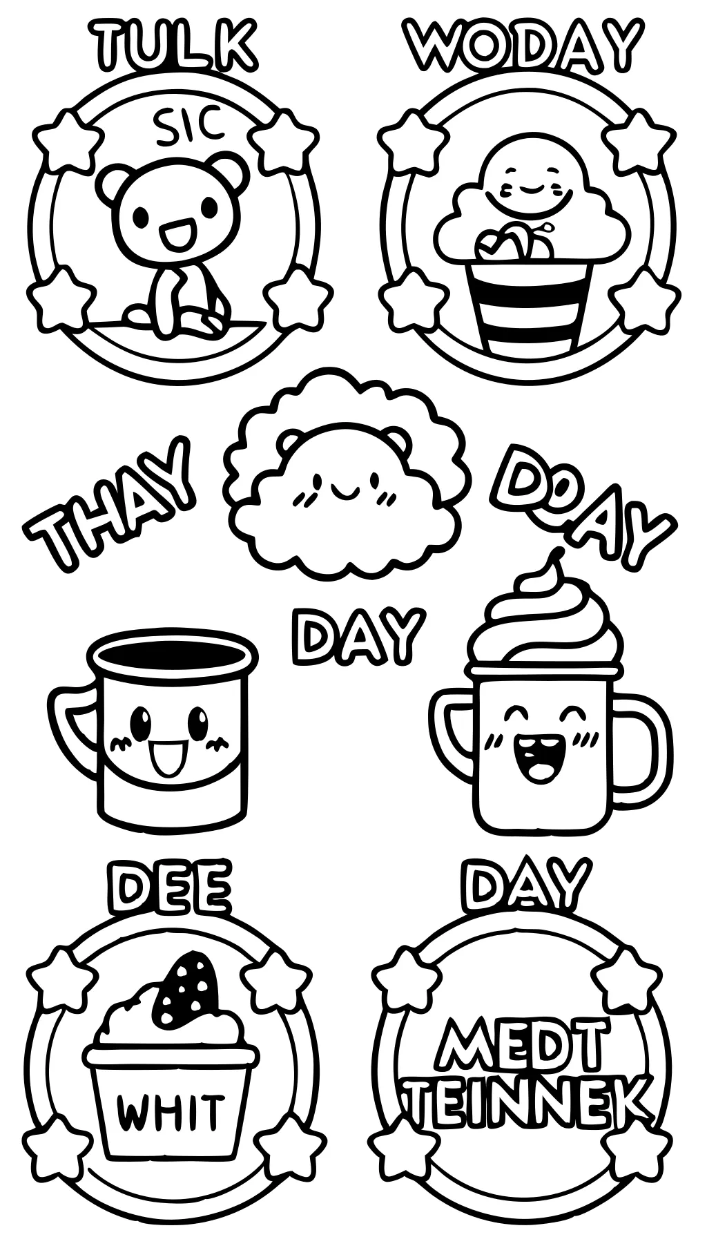 days of week coloring pages